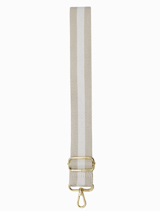 Webbing Bag Strap - Beige/White