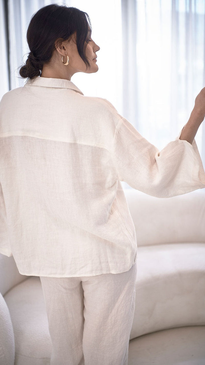 Fundamental Linen Shirt  -  Off White