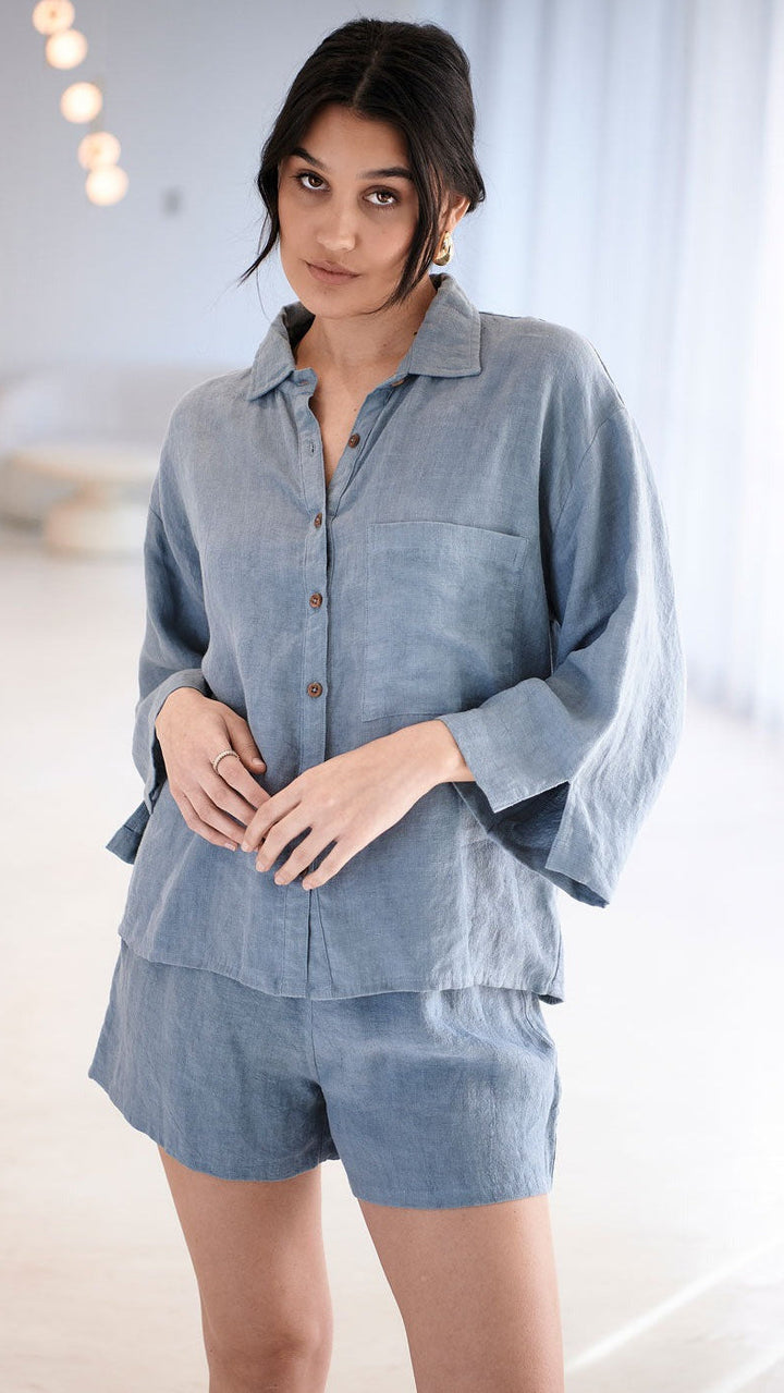 Fundamental Linen Shirt  -  Blue