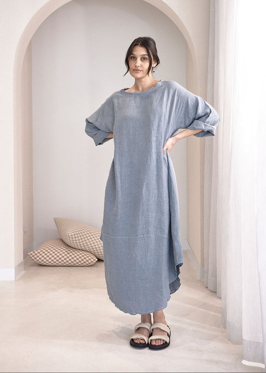 Malle Linen Dress - Blue