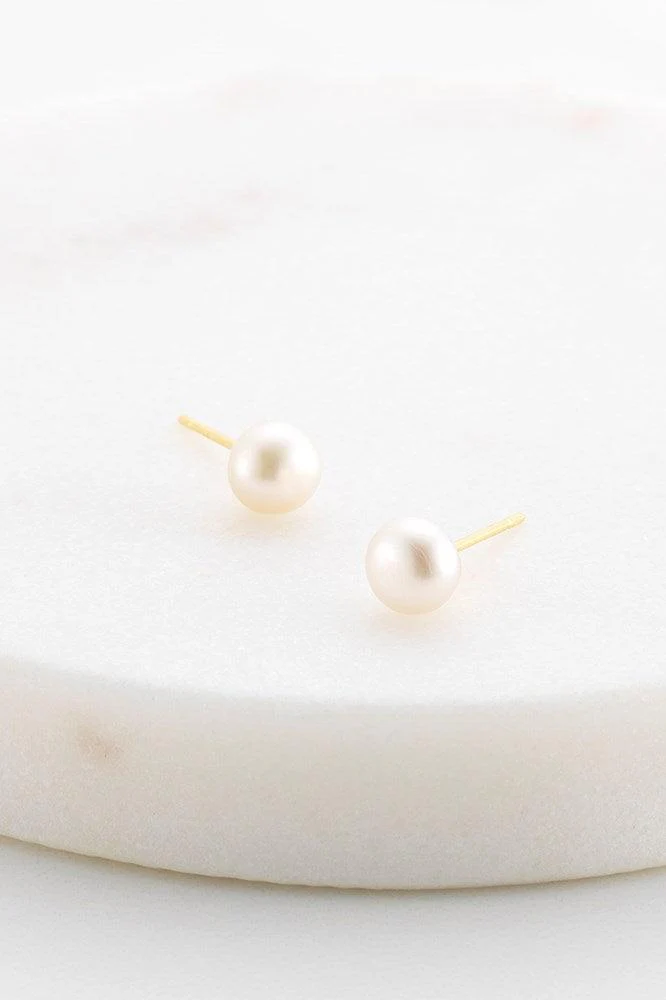 Leah Pearl Stud - Gold