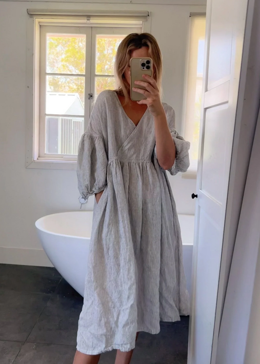 Harp Midi Dress - Beach Stripe