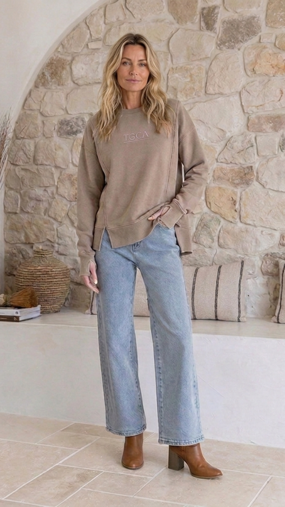 TGCA Vintage Grace Sweater - Urban Taupe