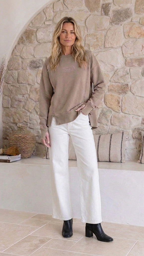 TGCA Vintage Grace Sweater - Urban Taupe