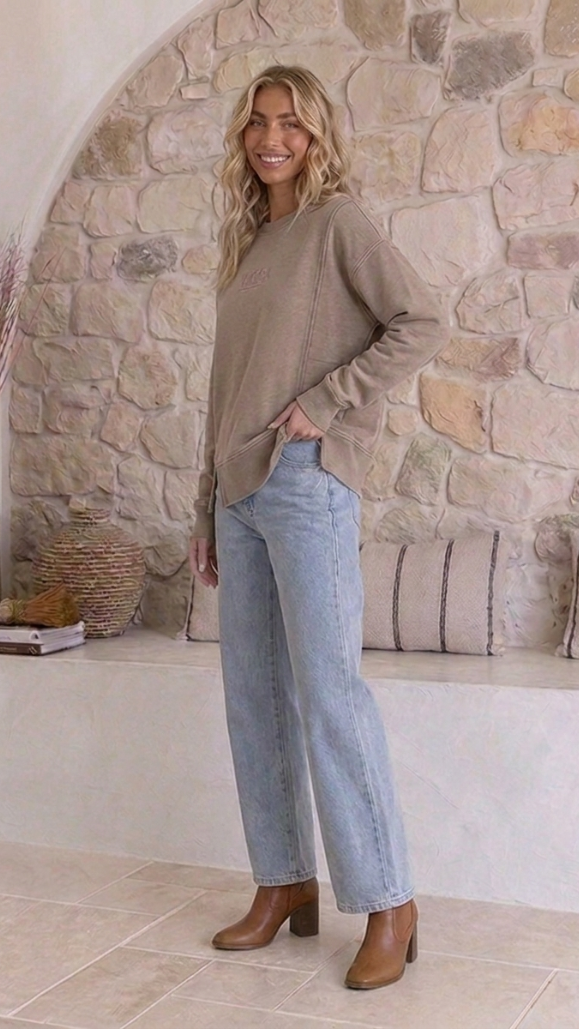 TGCA Vintage Grace Sweater - Urban Taupe