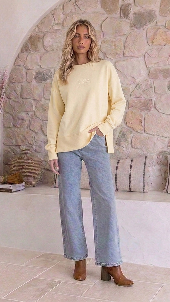TGCA Vintage Grace Sweater - Butter Yellow