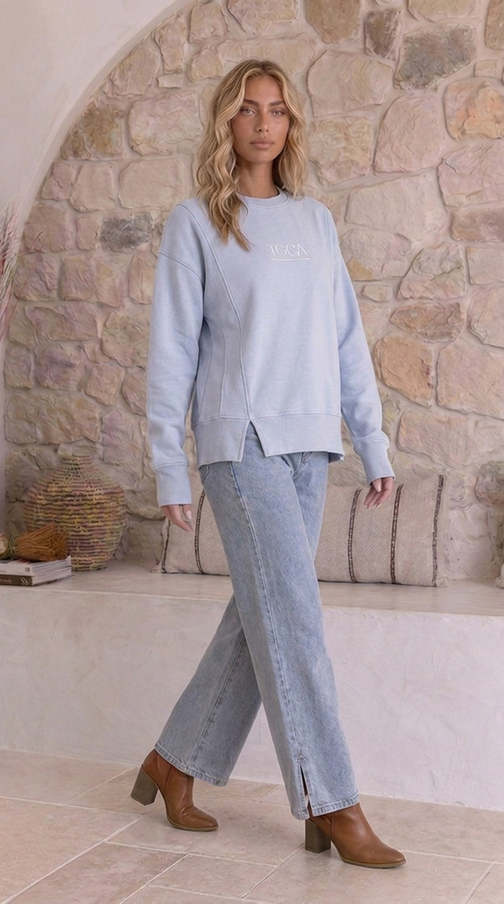 TGCA Vintage Grace Sweater - Dusty Blue