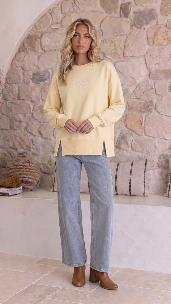 TGCA Vintage Grace Sweater - Butter Yellow
