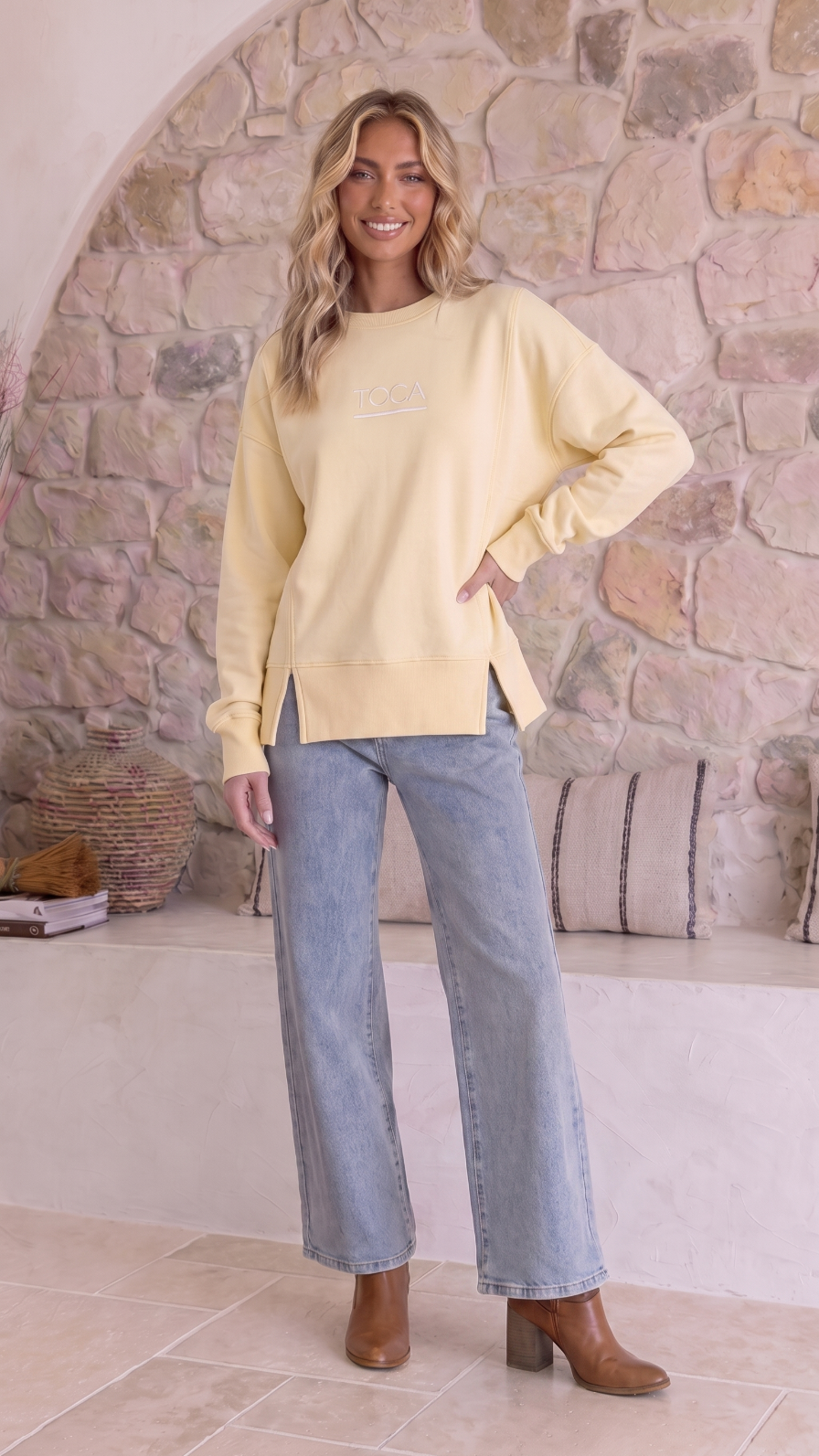 TGCA Vintage Grace Sweater - Butter Yellow