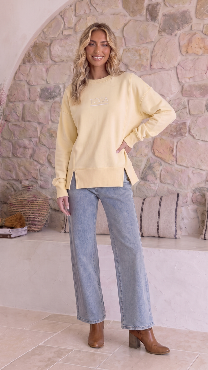 TGCA Vintage Grace Sweater - Butter Yellow