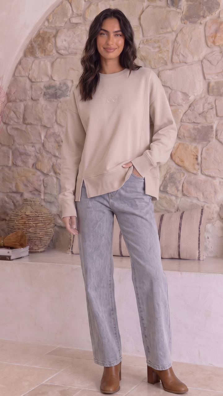 TGCA Vintage Grace Sweater - Creamy Oatmeal