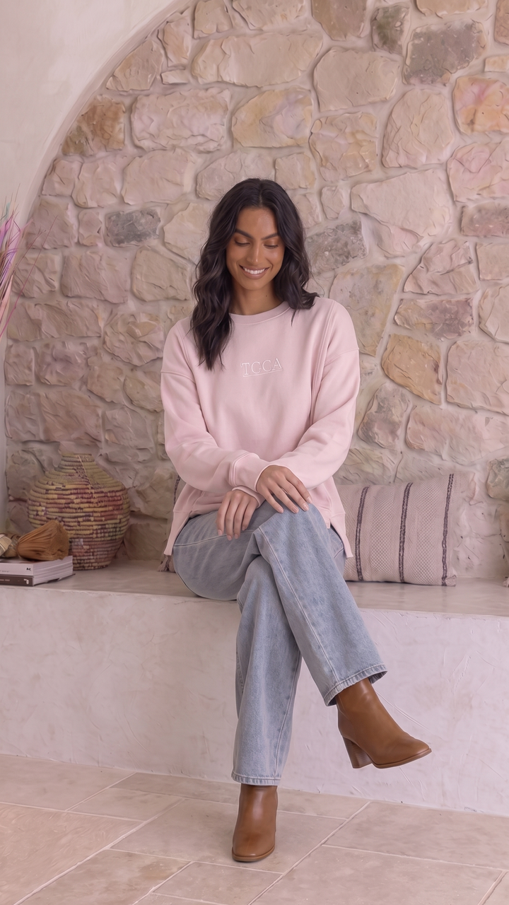TGCA Vintage Grace Sweater - Soft Dusty Pink