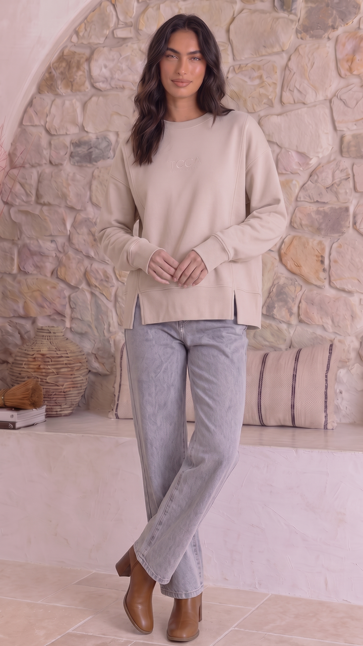 TGCA Vintage Grace Sweater - Creamy Oatmeal