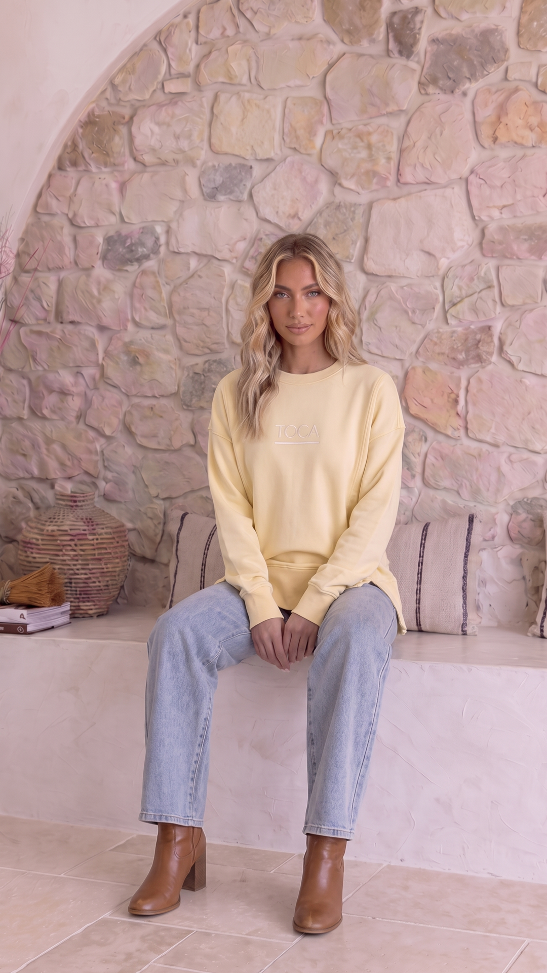 TGCA Vintage Grace Sweater - Butter Yellow