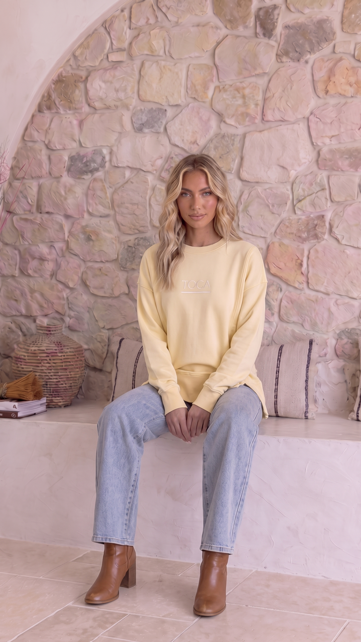 TGCA Vintage Grace Sweater - Butter Yellow