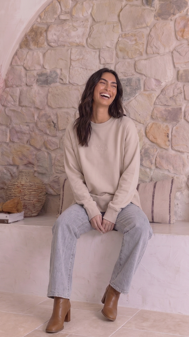 TGCA Vintage Grace Sweater - Creamy Oatmeal