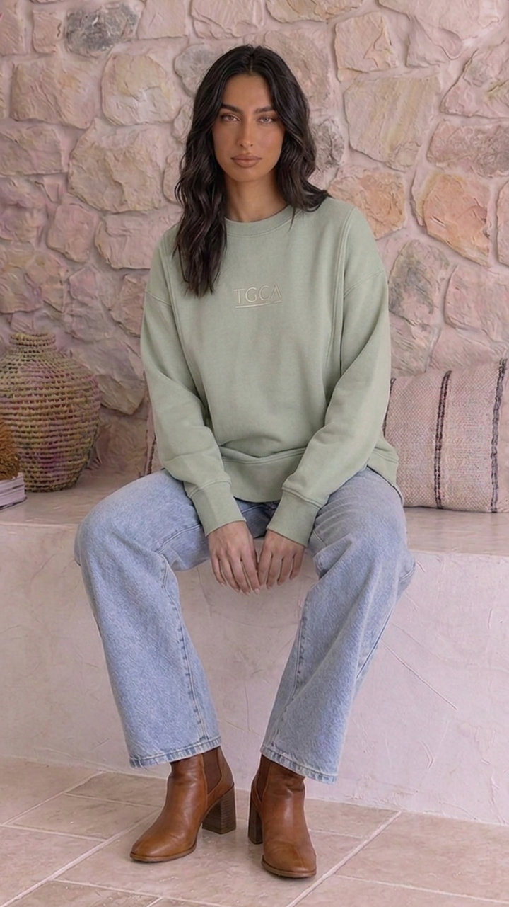 TGCA Vintage Grace Sweater - Soft Sage