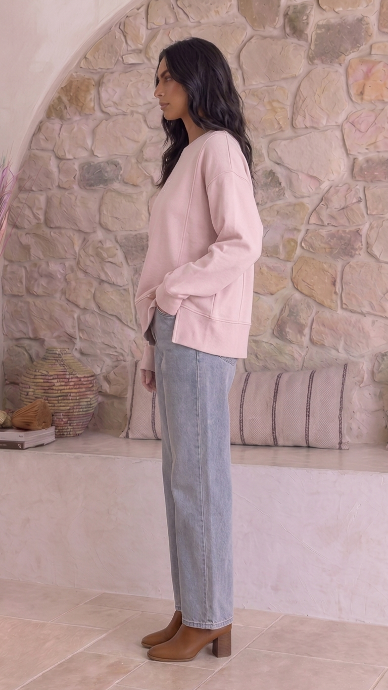 TGCA Vintage Grace Sweater - Soft Dusty Pink