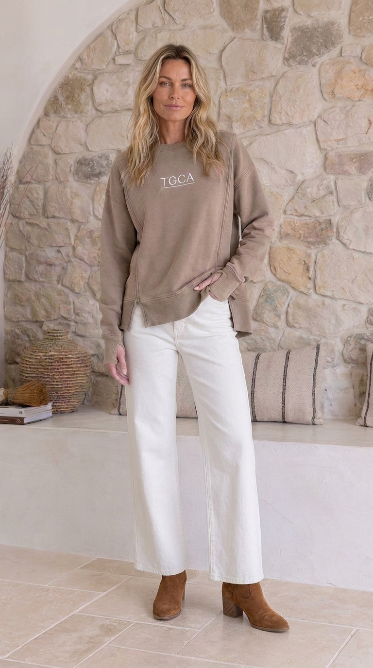 TGCA Vintage Grace Sweater - Urban Taupe