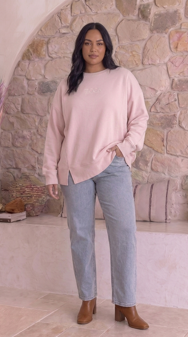 TGCA Vintage Grace Sweater - Soft Dusty Pink