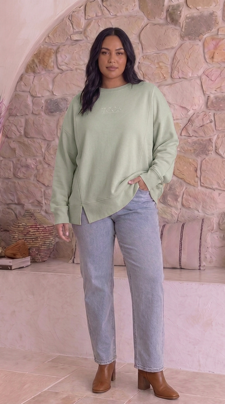 TGCA Vintage Grace Sweater - Soft Sage