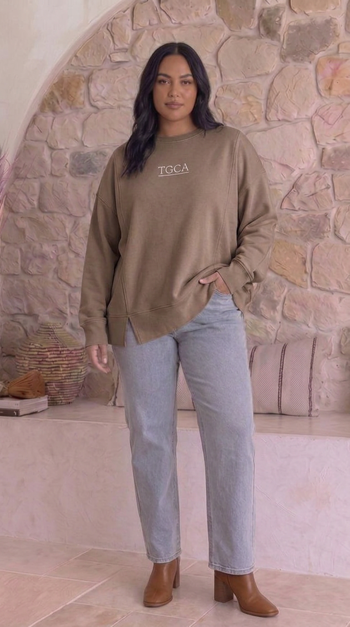 TGCA Vintage Grace Sweater - Urban Taupe