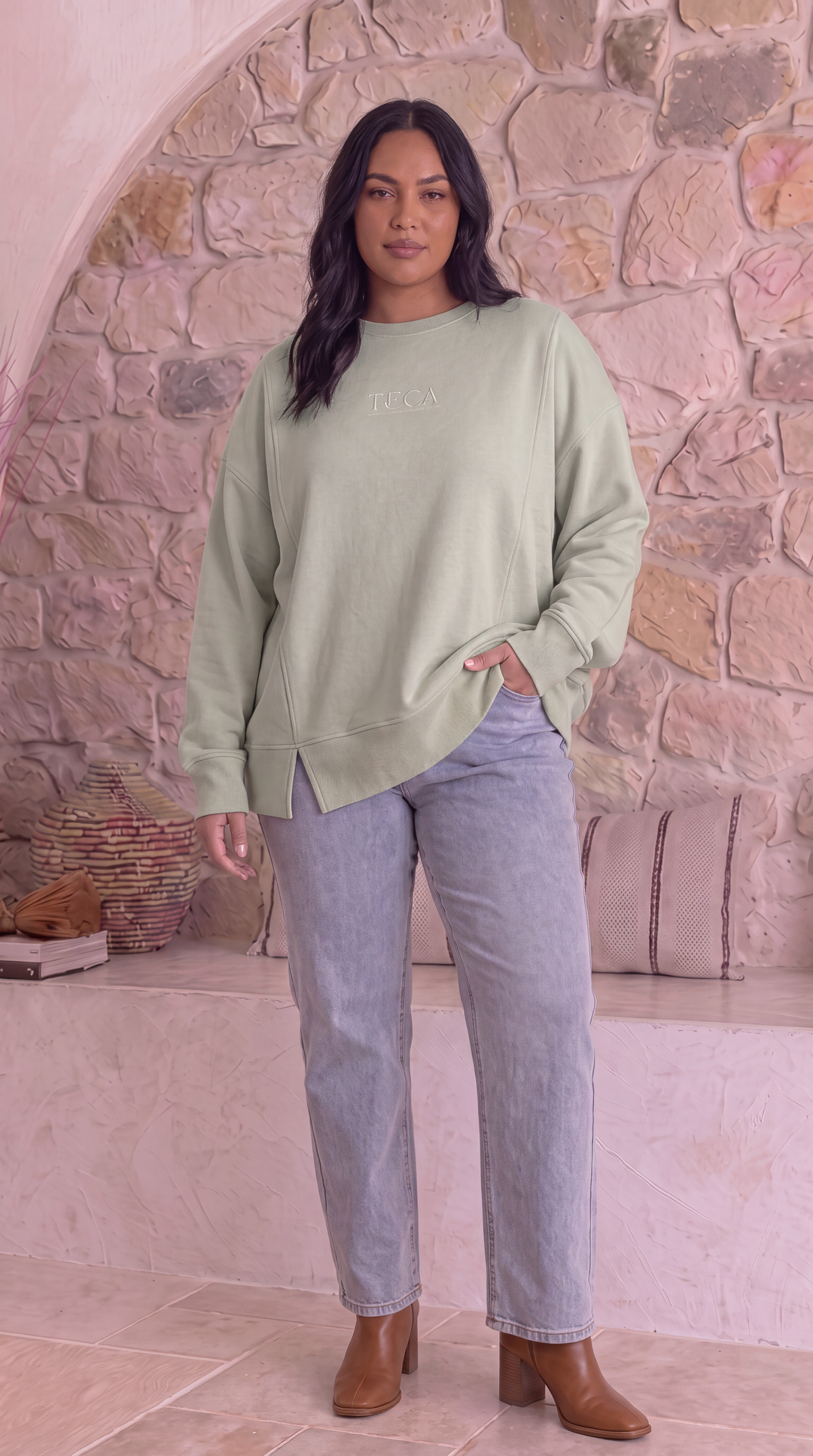 TGCA Vintage Grace Sweater - Soft Sage