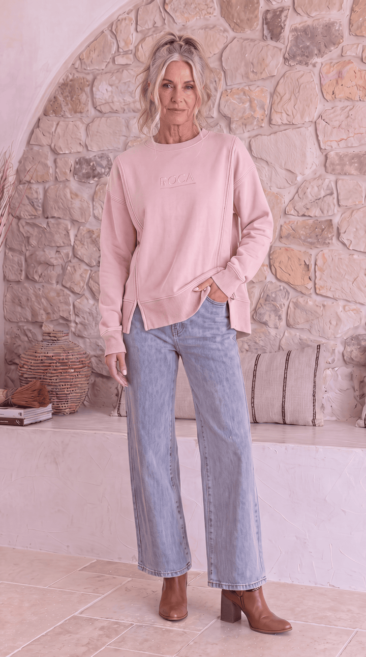 TGCA Vintage Grace Sweater - Soft Dusty Pink