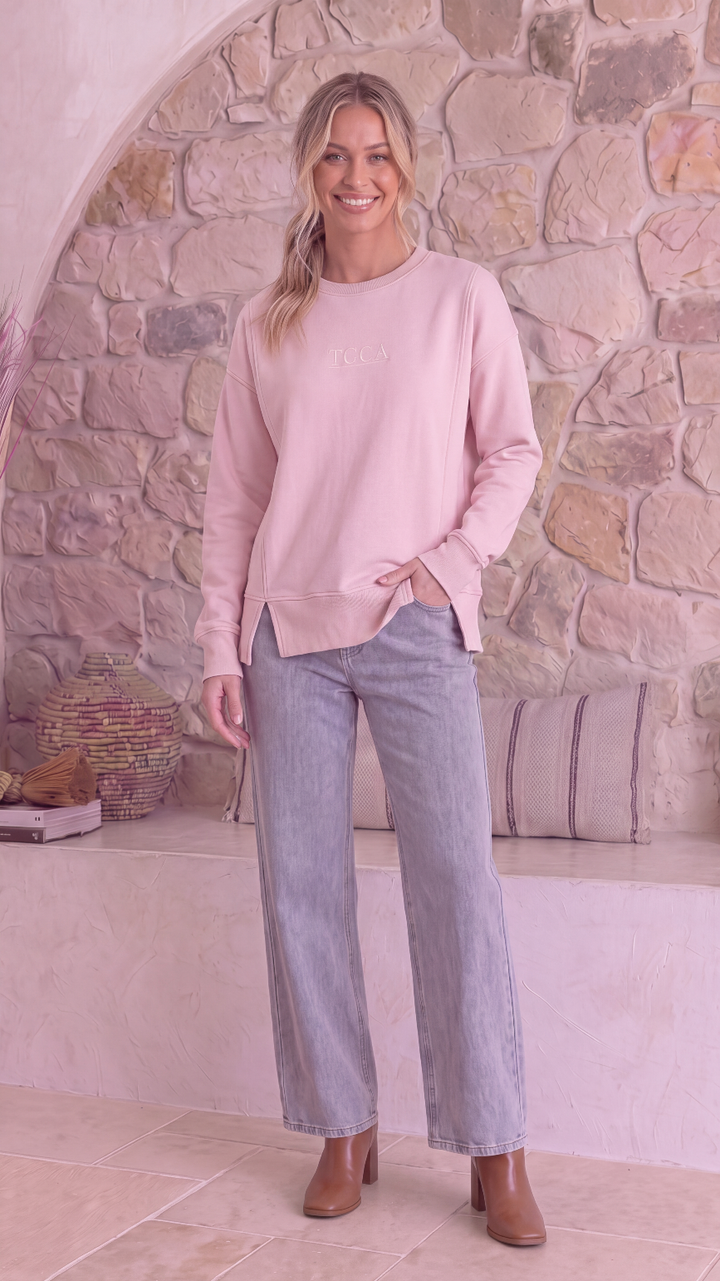 TGCA Vintage Grace Sweater - Soft Dusty Pink