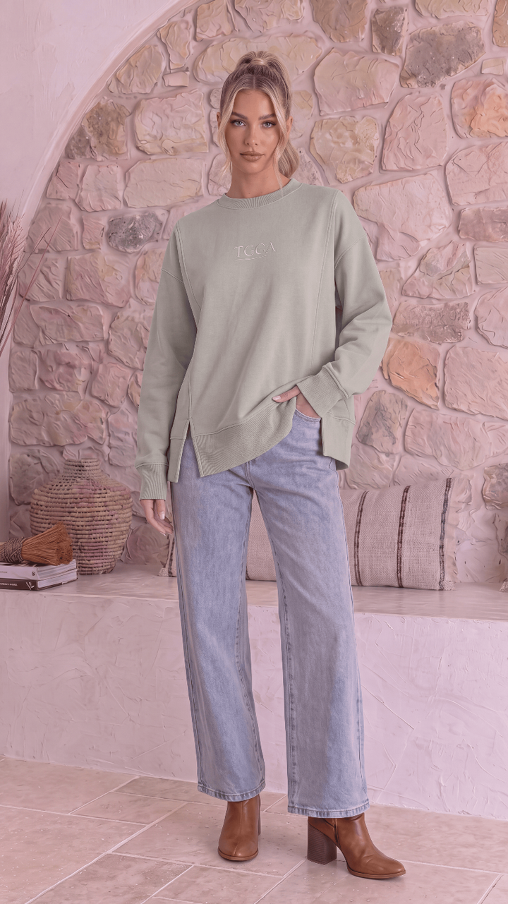 TGCA Vintage Grace Sweater - Soft Sage
