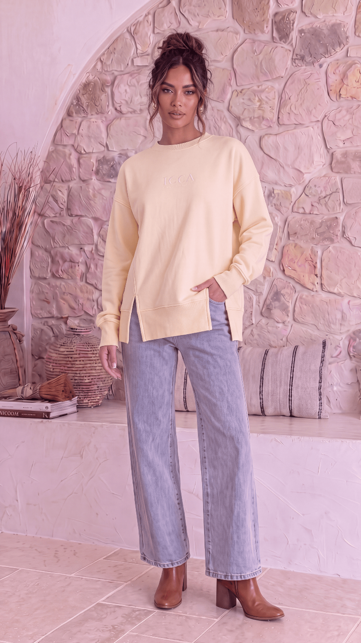 TGCA Vintage Grace Sweater - Butter Yellow