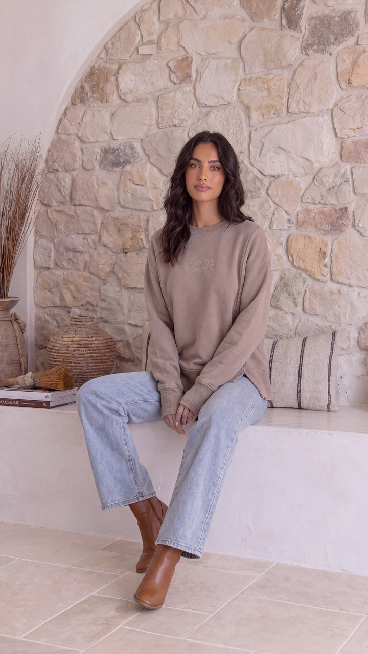 TGCA Vintage Grace Sweater - Urban Taupe