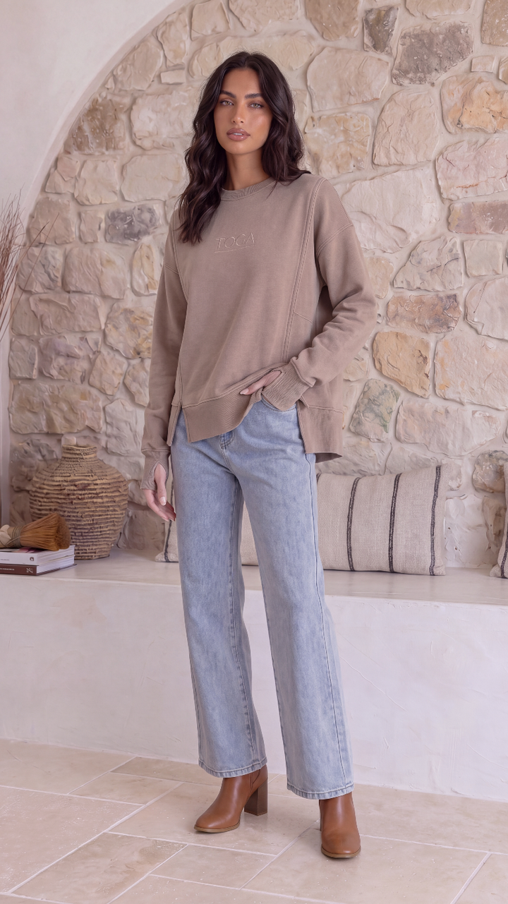 TGCA Vintage Grace Sweater - Urban Taupe