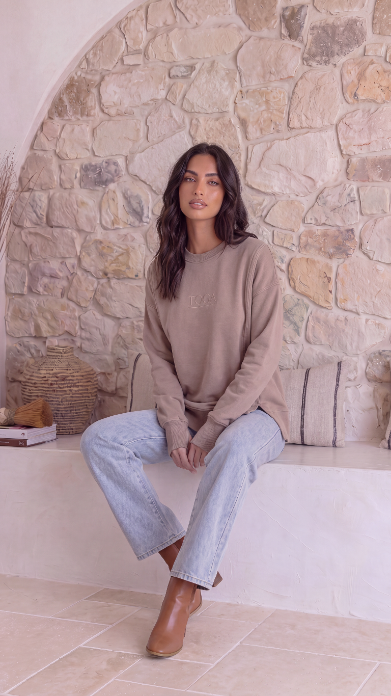 TGCA Vintage Grace Sweater - Urban Taupe