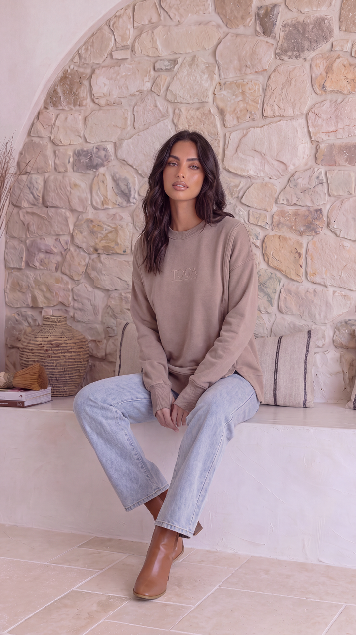 TGCA Vintage Grace Sweater - Urban Taupe
