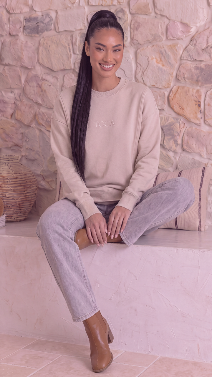 TGCA Vintage Grace Sweater - Creamy Oatmeal