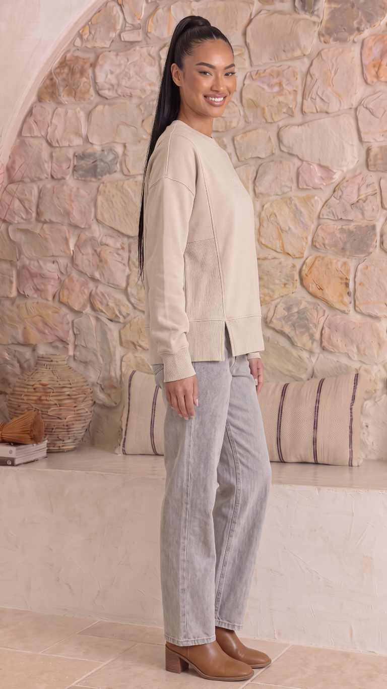 TGCA Vintage Grace Sweater - Creamy Oatmeal