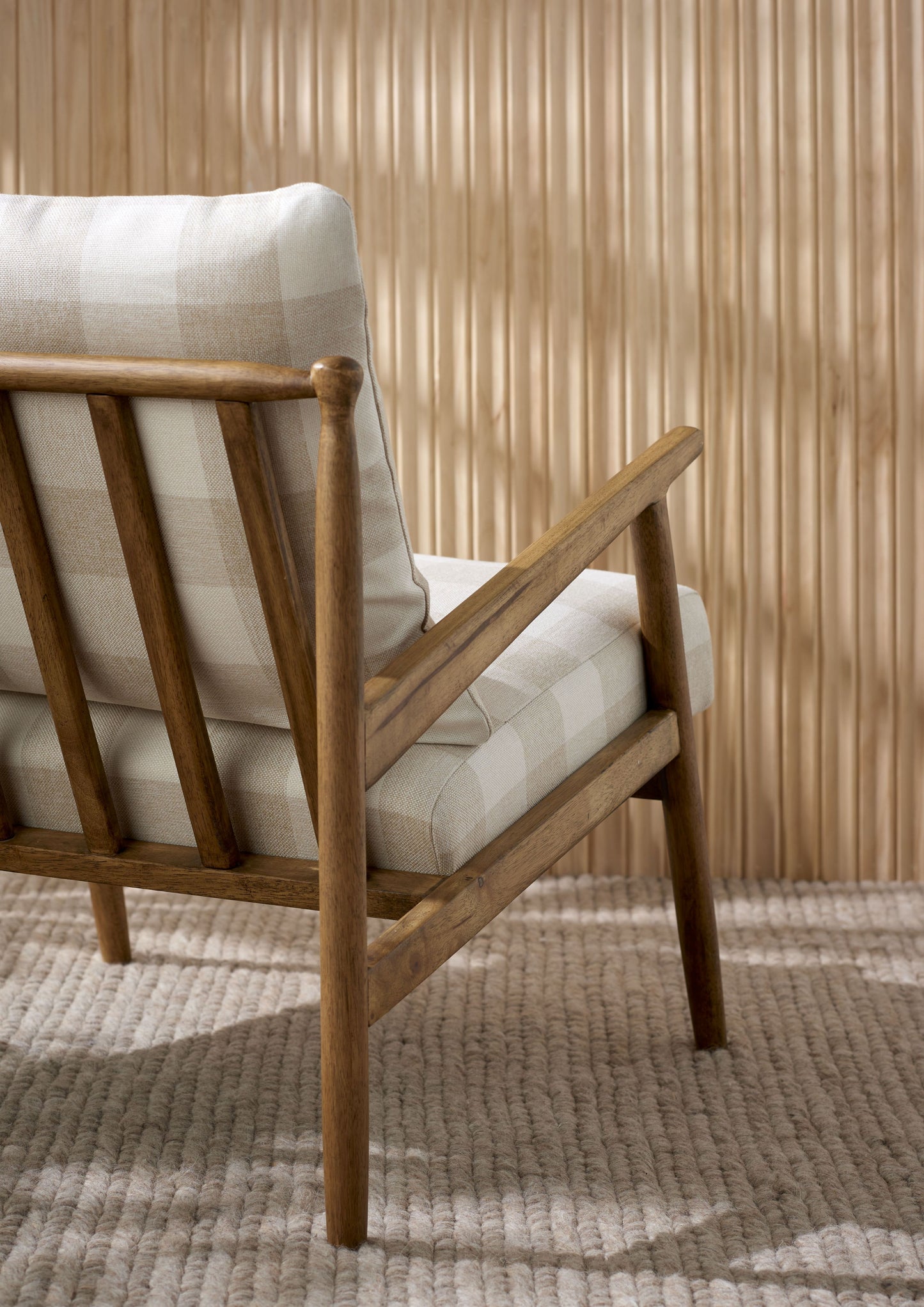 Grange Chair - White & Beige Check