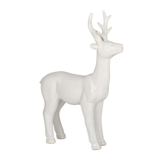 Standing Ceramic Deer - Ivory