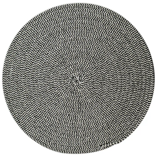 Demi Cotton Round Placemat - Black/White