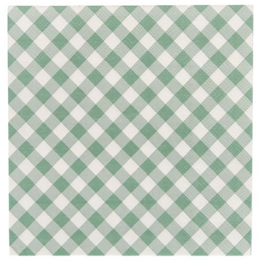 Sage Check Napkin Set - 20 Pack