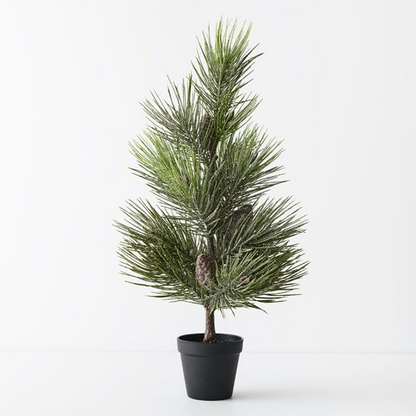 Pine Jasper Tree in Pot - Green White