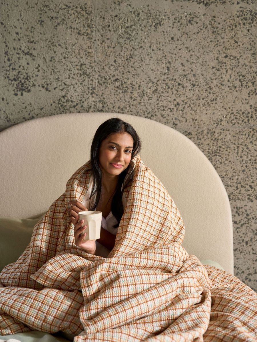 Highland Quilt Cover Set (Queen) - Clay