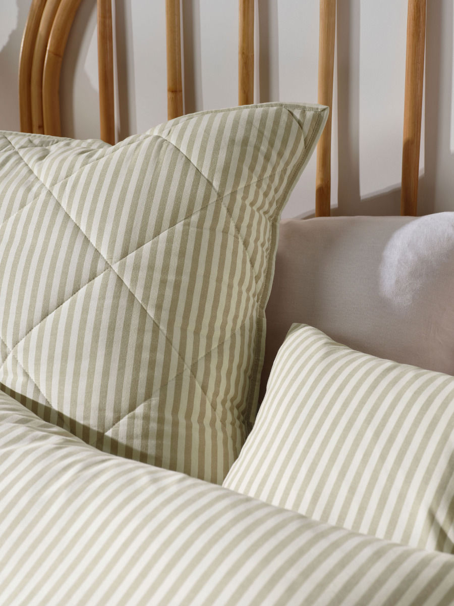 Classic Stripe European Pillowcase - Pebble