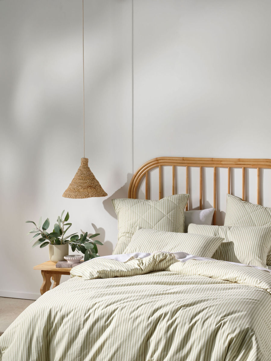 Classic Stripe European Pillowcase - Pebble