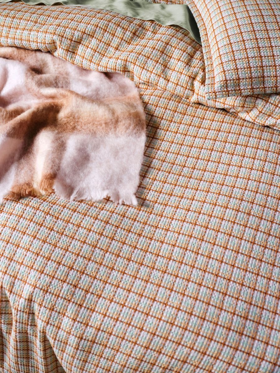 Highland Quilt Cover Set (Double) - Clay