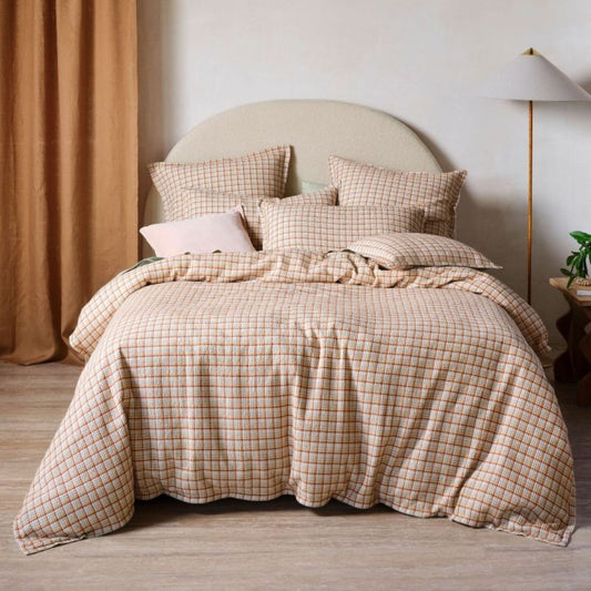 Highland Quilt Cover Set (King) - Clay