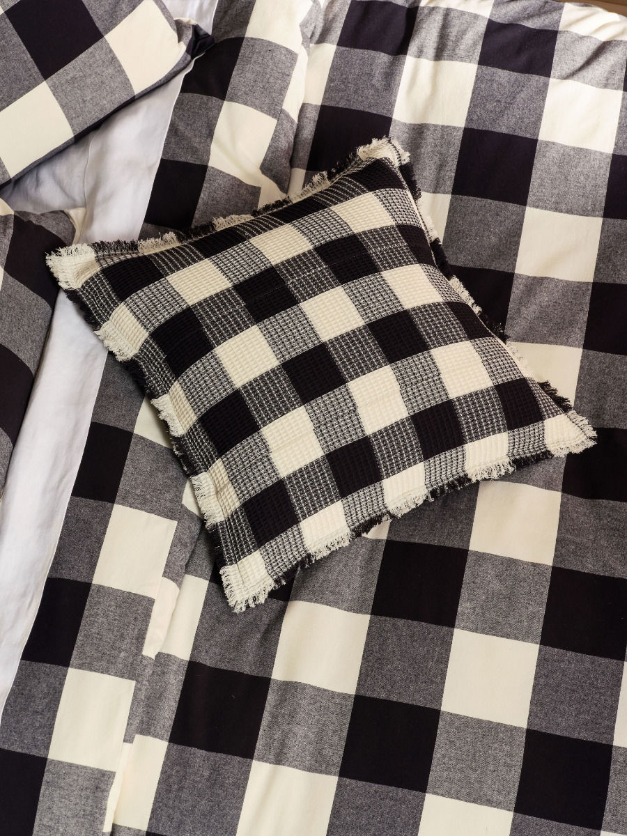 Wren Quilt Cover Set (Single) - Black
