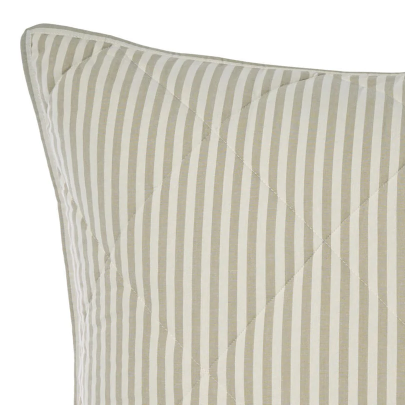 Classic Stripe European Pillowcase - Pebble