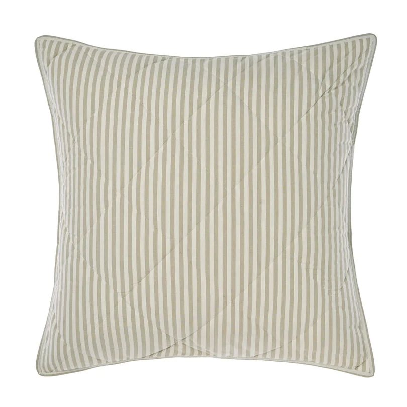 Classic Stripe European Pillowcase - Pebble